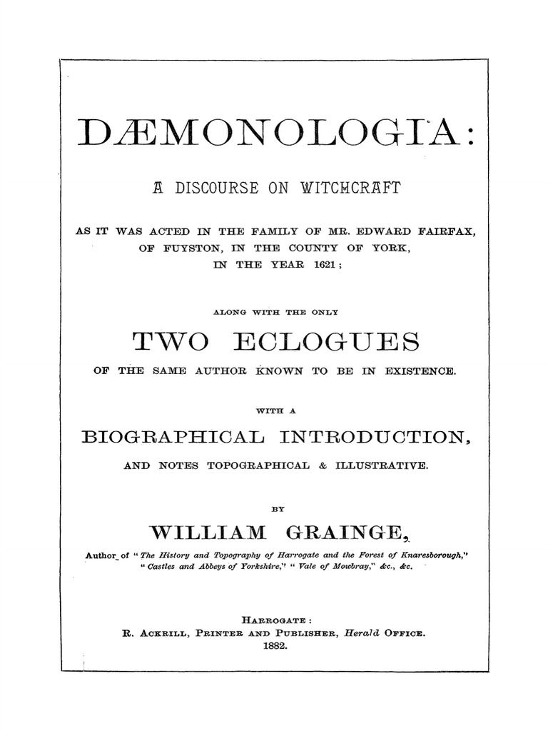 Copy of Fairfax's Daemonologia